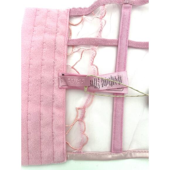 SKIMS Hearts Bubblegum Pink Lace Coquette Corset Top Sz XS CR-CRT-7427W New - Picture 8 of 9